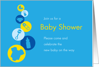 Baby Shower Invitation Blue card