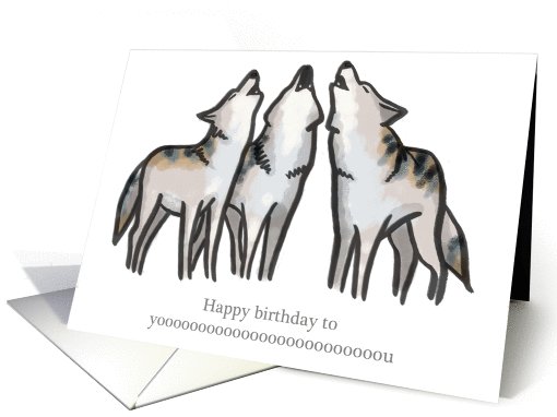 Howling wolves - birthday card (1037851)