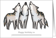 Howling wolves - birthday card