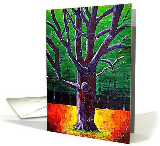 Abstract tree painting, blank card (1044151)