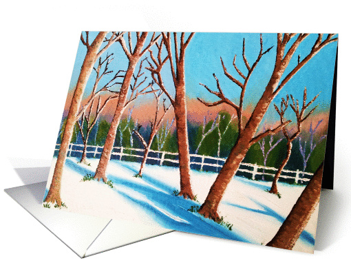 Winter Tree Scene Painting card (1098228)