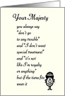 Your Majesty - A Funny Mother’s Day Poem card
