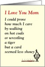 I Love You Mom, Humorous Mother’s Day card