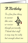 A Birthday - a funny birthday poem card