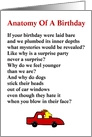 Anatomy Of A Birthday - a funny birthday poem card