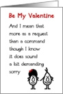Be My Valentine - A (funny) Valentine Poem card