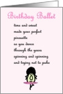 Birthday Ballet - A funny birthday poem for your favorite ballerina card