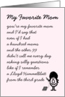 My Favorite Mom - A funny Mother’s Day Poem for your favorite mom card