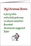 My Christmas Kitten - A funny Merry Christmas poem card