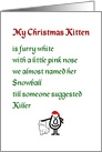 My Christmas Kitten - A funny Merry Christmas poem card
