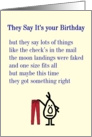 They Say It’s Your Birthday - a conspiratorial birthday poem card