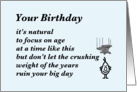 Your Birthday - a funny birthday poem (light blue) card
