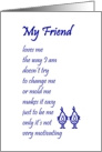 My Friend - a funny thinking of you poem for him card