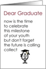 Dear Graduate - a funny graduation poem (red title, boy graduate) card
