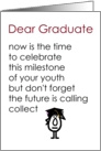 Dear Graduate - a funny graduation poem (red title, girl graduate) card