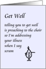 Get Well  a funny Get Well Poem card