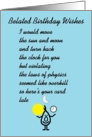 Belated Birthday Wishes - a funny birthday poem card