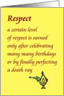 Respect - a funny Birthday poem for a good friend card