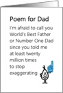 Poem for Dad - a funny Father’s Day Poem card