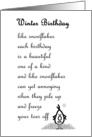 Winter Birthday - a funny Birthday Poem card