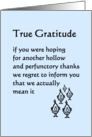 True Gratitude - a funny thank you poem from all of us card