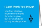 I Can’t Thank You Enough - a funny business thank-you poem card