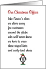 Our Christmas Office - a funny Christmas Poem for everyone at work card