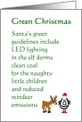Green Christmas  a funny Christmas Poem for the green among us card