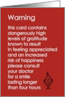 Warning - A funny thank you poem about the side effects of gratitude card