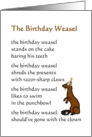 The Birthday Weasel - a funny birthday poem card