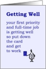 Getting Well - a funny Get Well Poem card