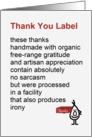 Thank You Label - a funny Thank You poem card