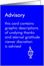 Advisory - a funny thank you poem (and advisory) card