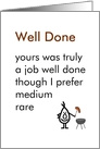 Well Done - A funny Thank You Poem card