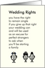 Wedding Rights - A funny congratulations poem for newlyweds card