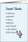 Simple Thanks - a funny thank you poem card