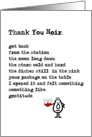 Thank You Noir - a funny thank-you-for-the-gift poem card