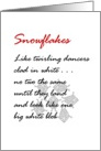 Snowflakes - a funny Christmas poem (a little late) card
