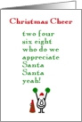 Christmas Cheer - a funny Christmas poem card