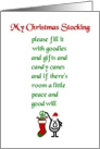 My Christmas Stocking - a funny Christmas Poem card