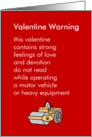 Valentine Warning - a funny Valentine’s Day poem card