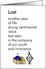 Lost - a funny and sentimental birthday poem card