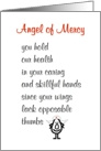 Angel of Mercy - a funny thank you poem for a special nurse card