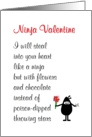 Ninja Valentine - a funny Happy Valentine’s Day poem card