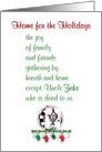 Home for the Holidays - a funny Christmas poem card