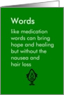 Words - a funny poem for someone in chemotherapy card