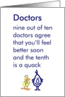 Doctors - a funny get well soon poem card
