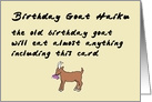 Birthday Goat Haiku - a funny happy birthday poem card