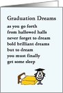 Graduation Dreams - funny college graduation poem card