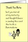 Thank You Note - A funny birthday gift thank you card